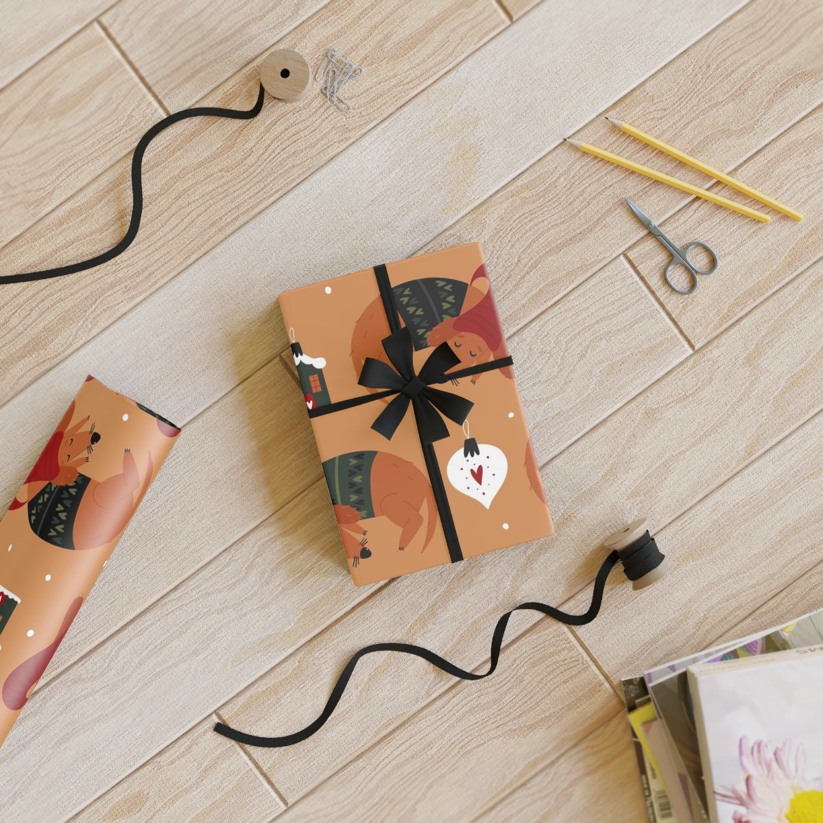 Dog Christmas Gift Wrapping Paper Rolls, 1pc