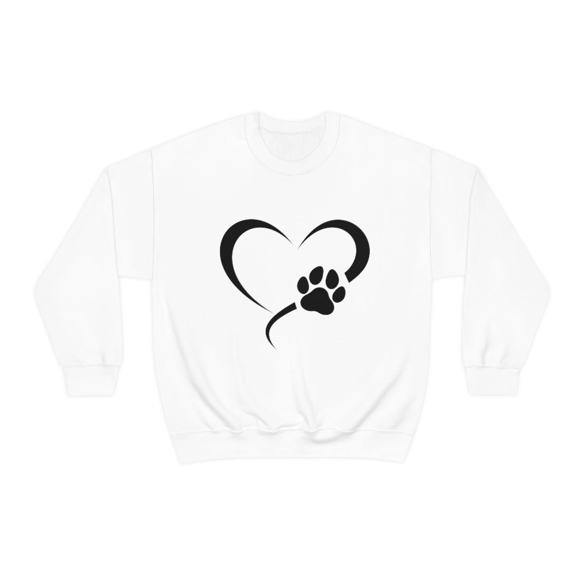 Heart Print Crewneck Sweatshirt