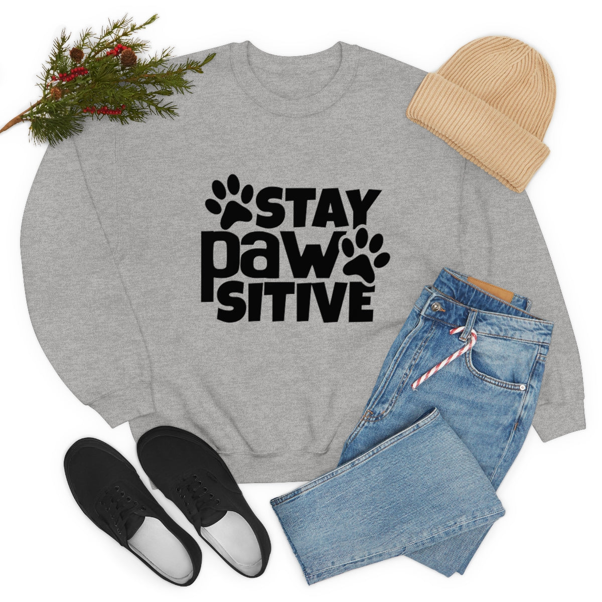 Stay Pawsitive Crewneck Sweatshirt