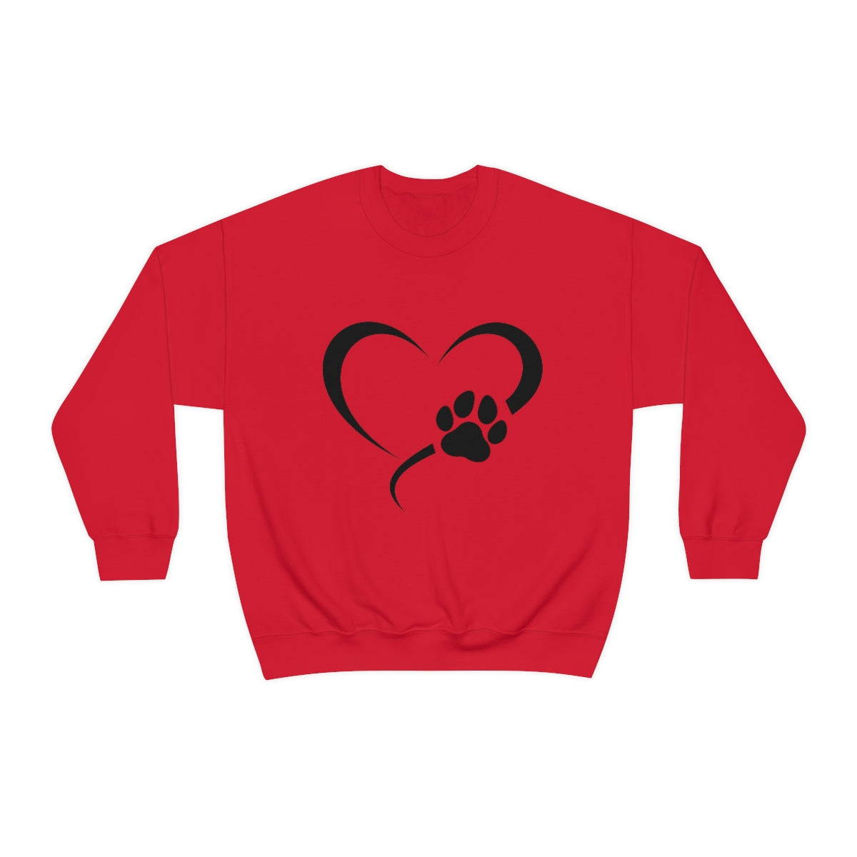 Heart Print Crewneck Sweatshirt
