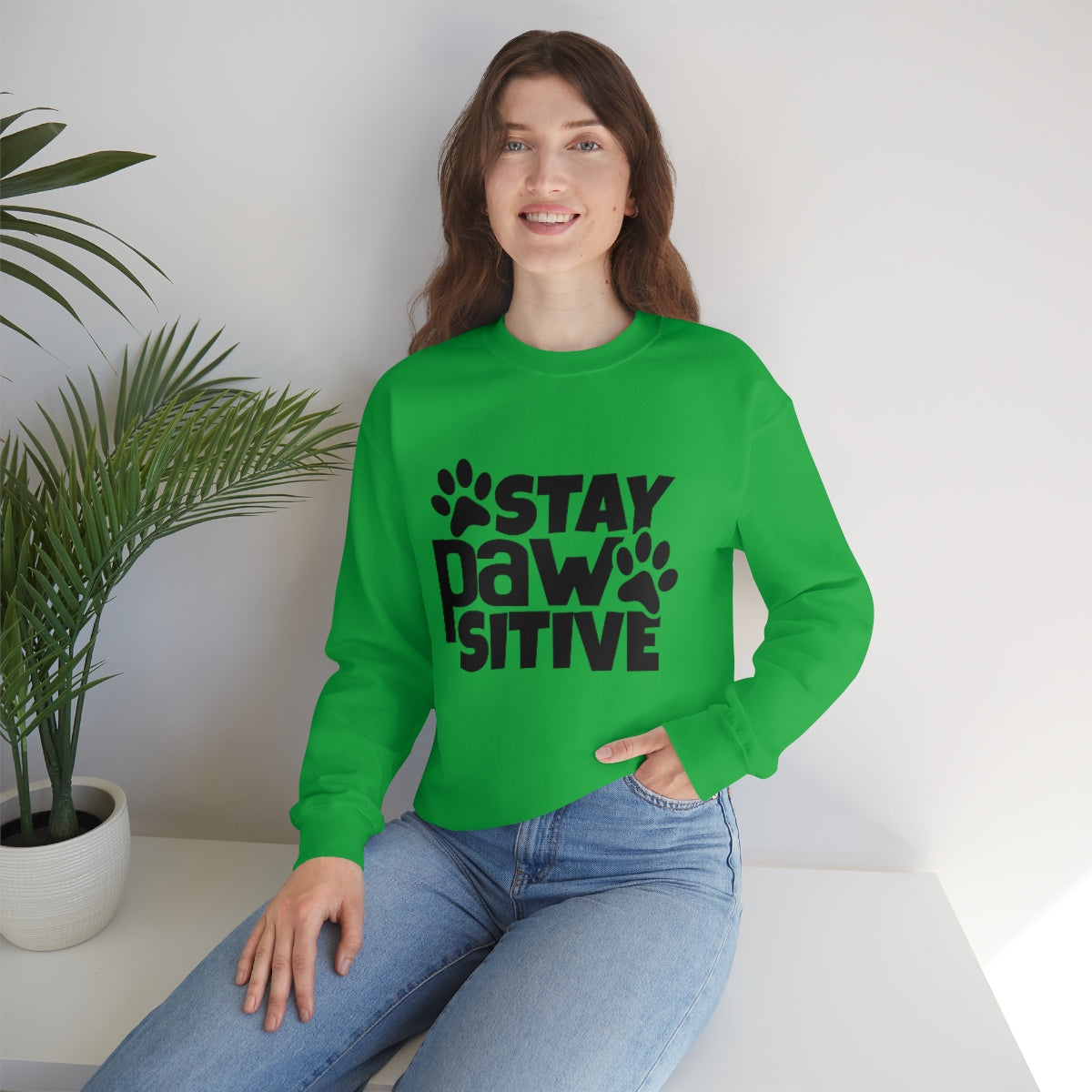 Stay Pawsitive Crewneck Sweatshirt
