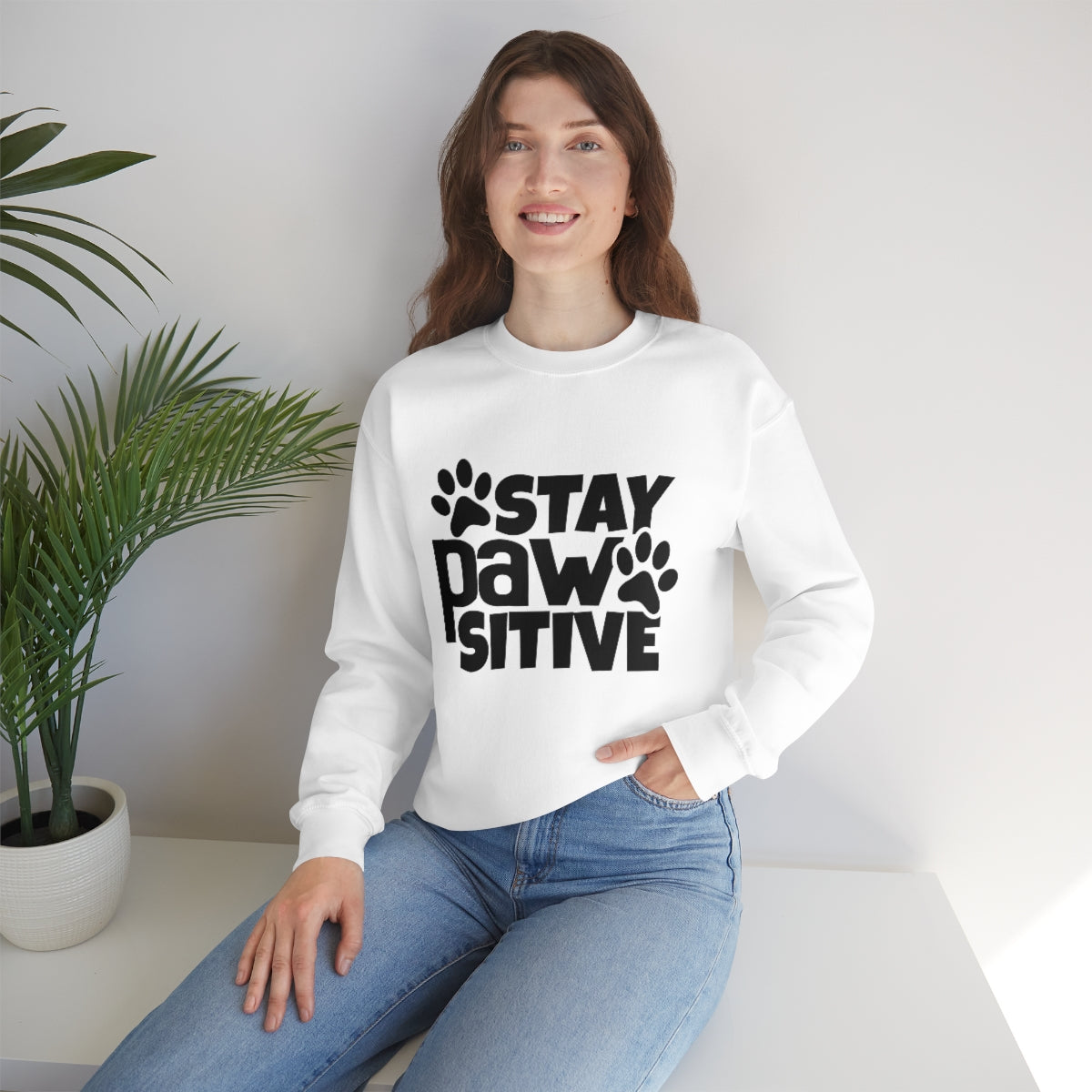Stay Pawsitive Crewneck Sweatshirt