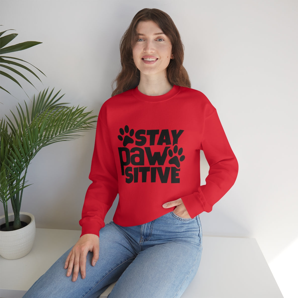 Stay Pawsitive Crewneck Sweatshirt
