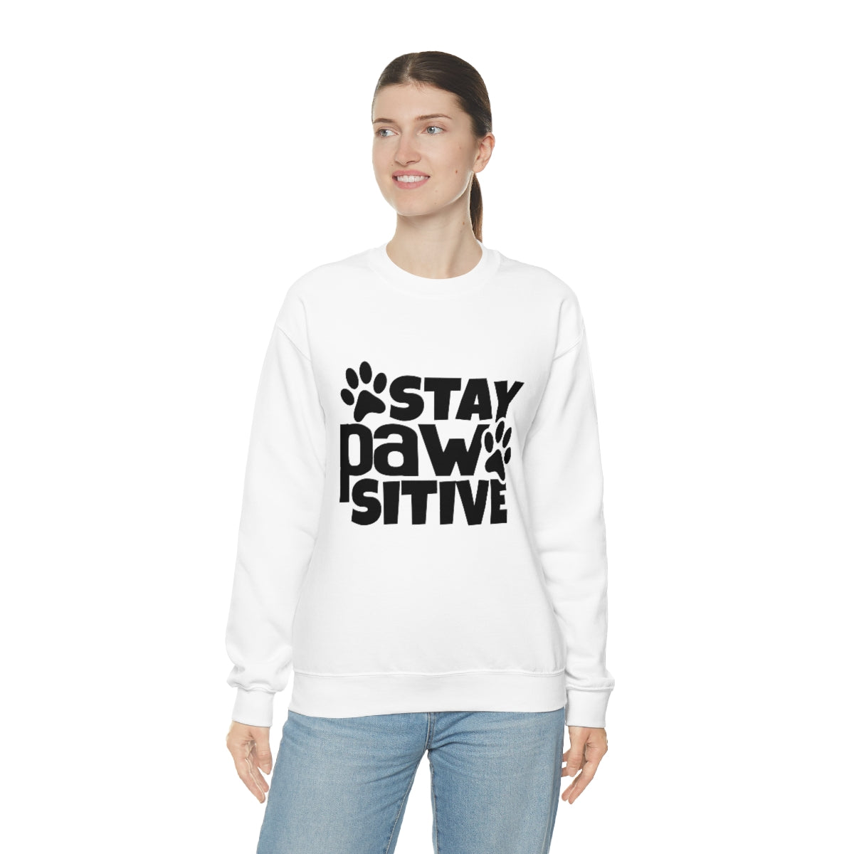 Stay Pawsitive Crewneck Sweatshirt