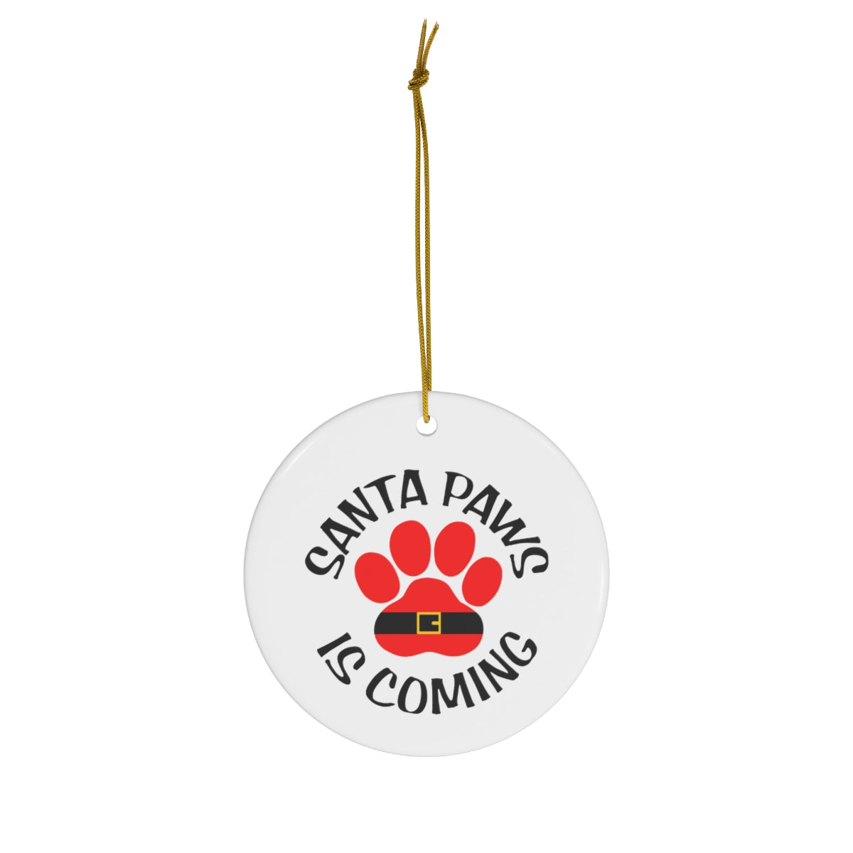 Santa Paws Ceramic Ornament