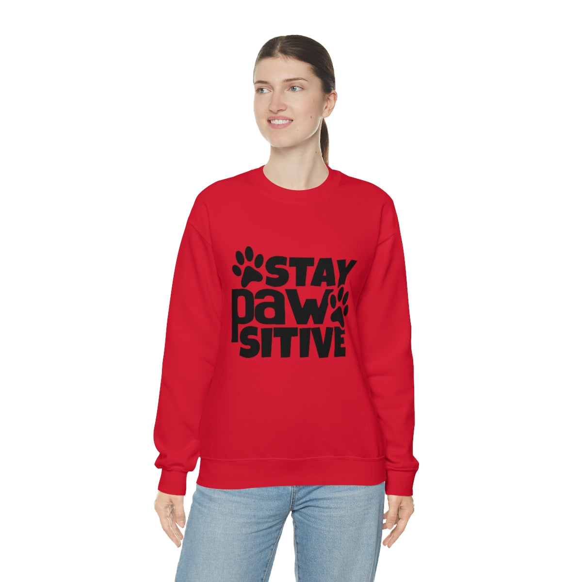 Stay Pawsitive Crewneck Sweatshirt