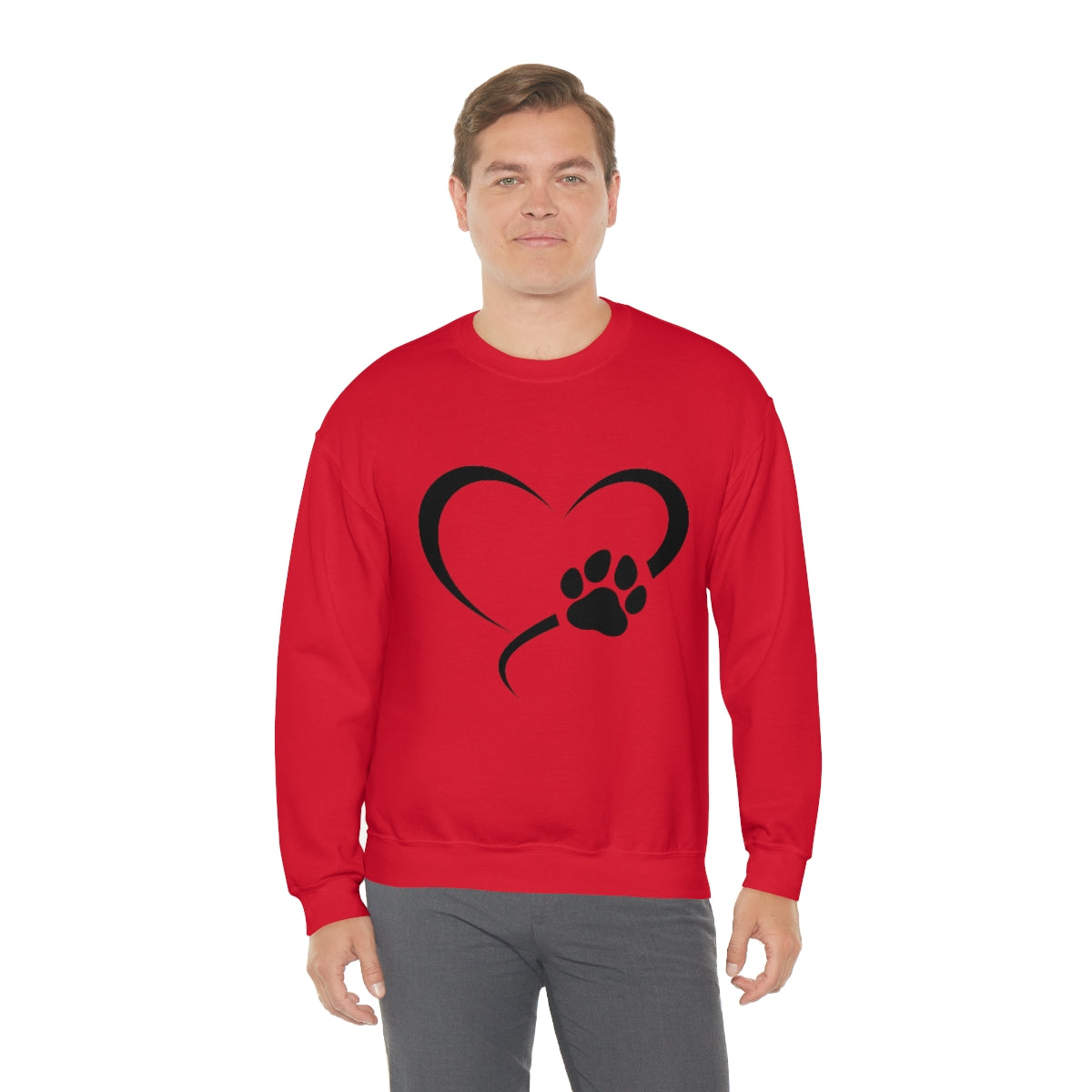 Heart Print Crewneck Sweatshirt