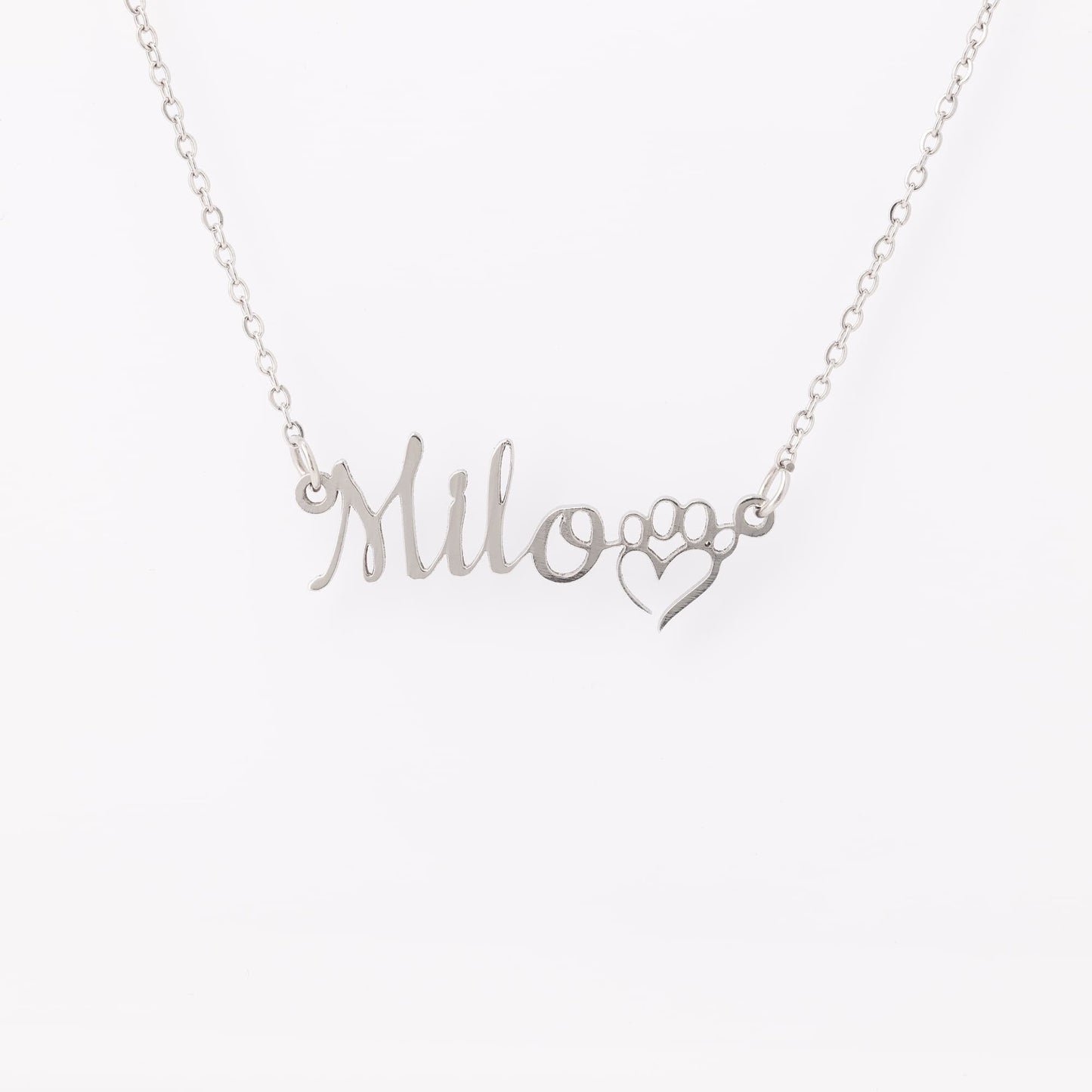 Personalized Name Necklace with Paws for Dog Lovers