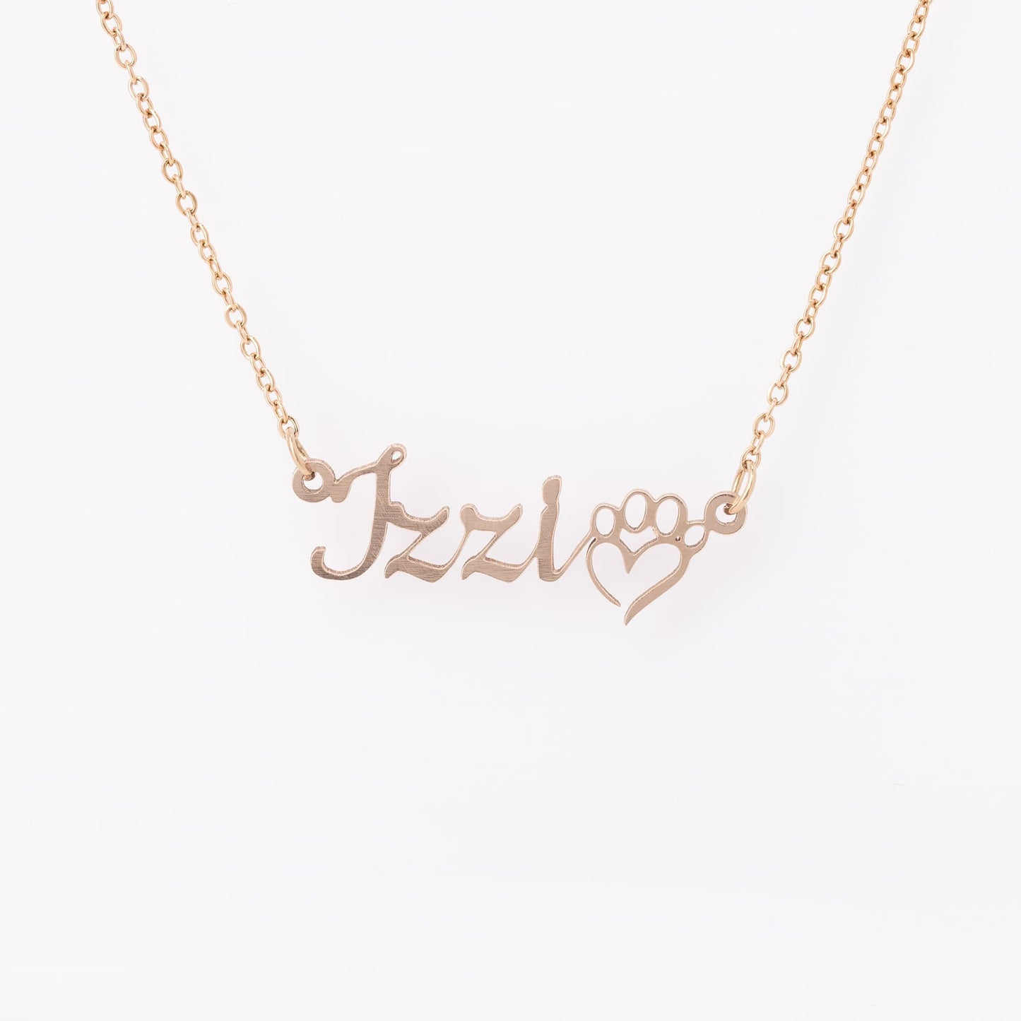 Personalized Name Necklace with Paws for Dog Lovers