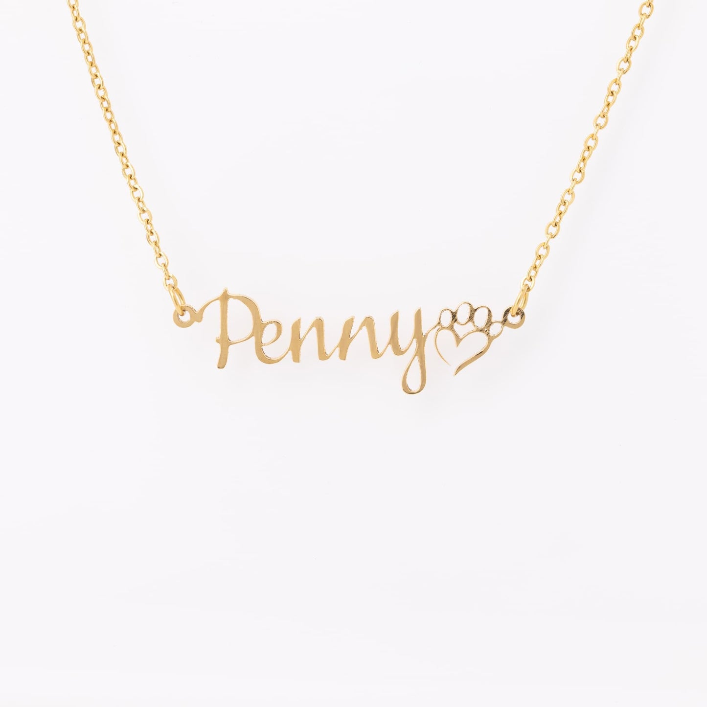 Personalized Name Necklace with Paws for Dog Lovers