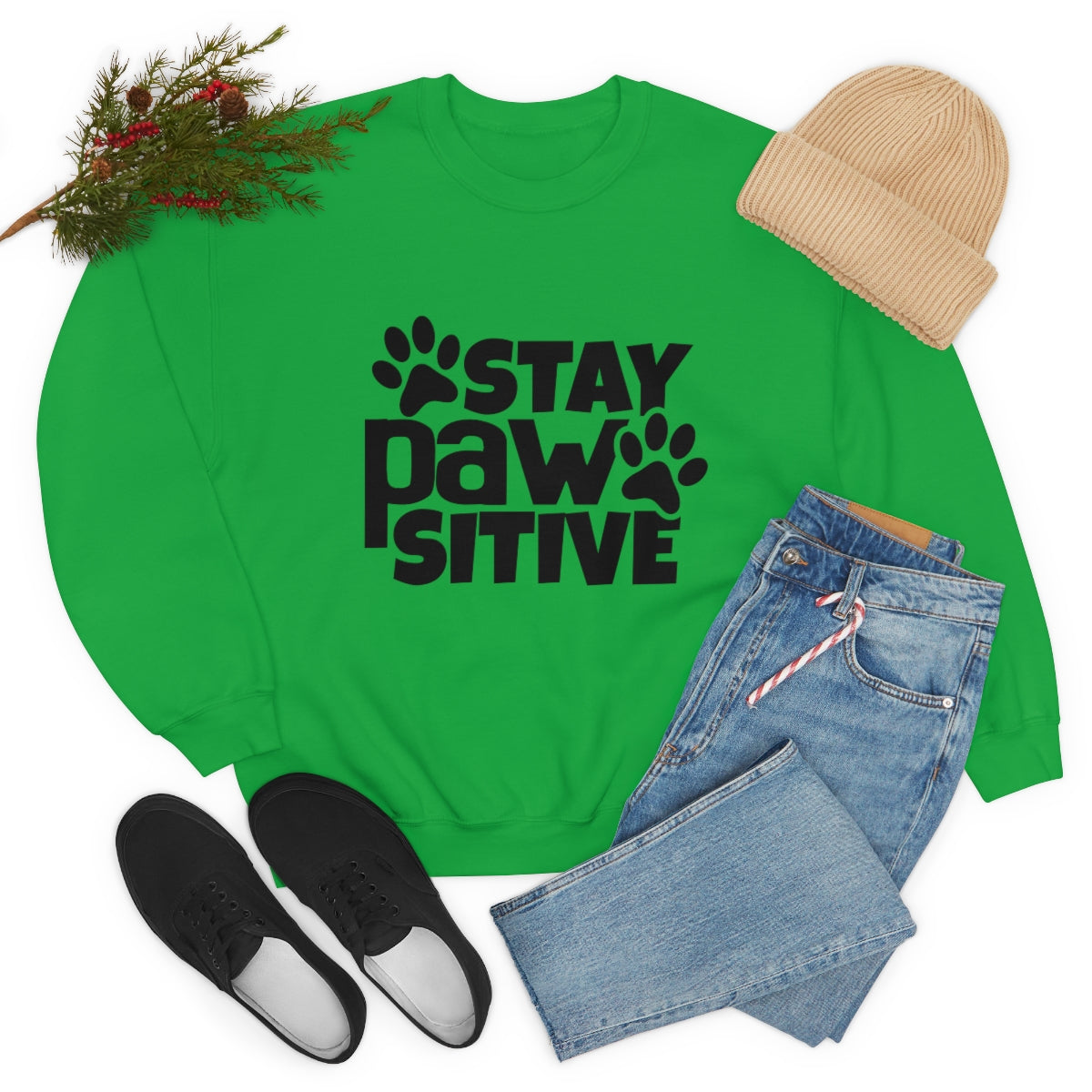 Stay Pawsitive Crewneck Sweatshirt