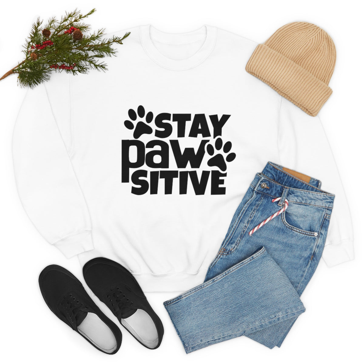 Stay Pawsitive Crewneck Sweatshirt