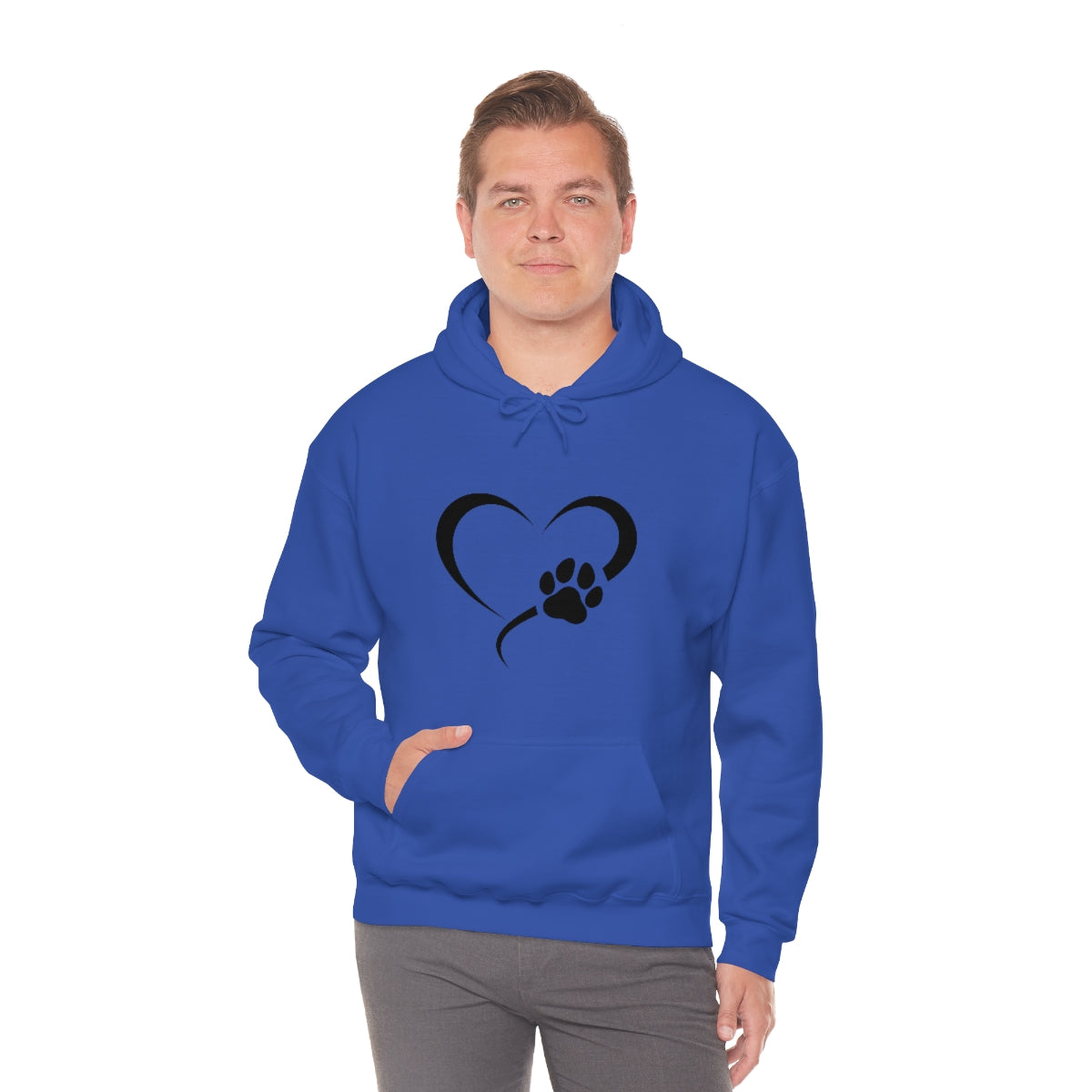 Heart Print Hooded Sweatshirt