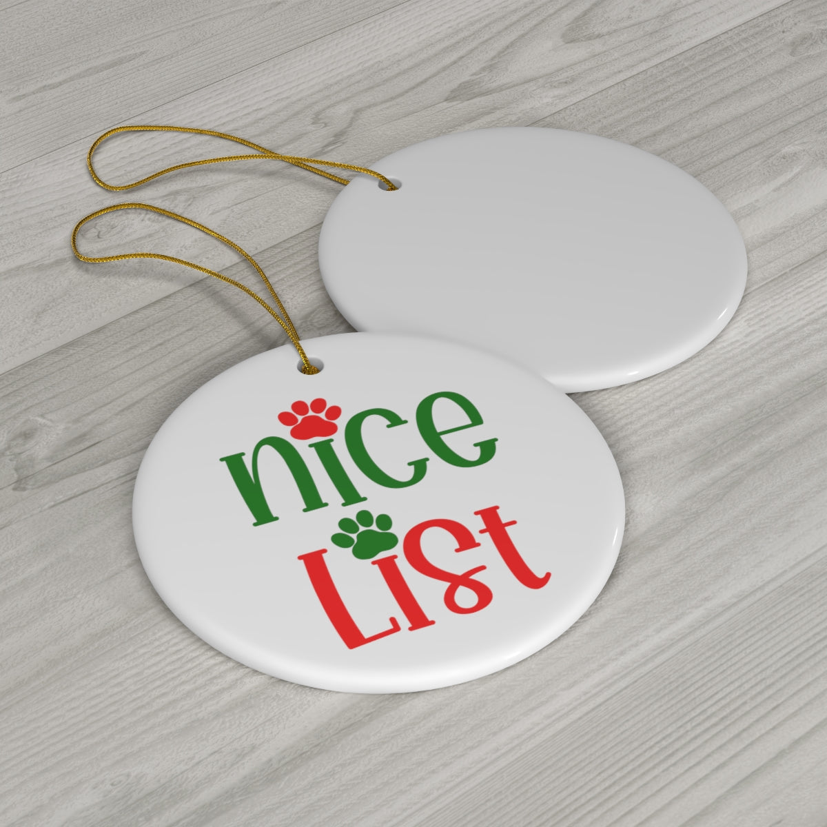 Nice List Ceramic Ornament