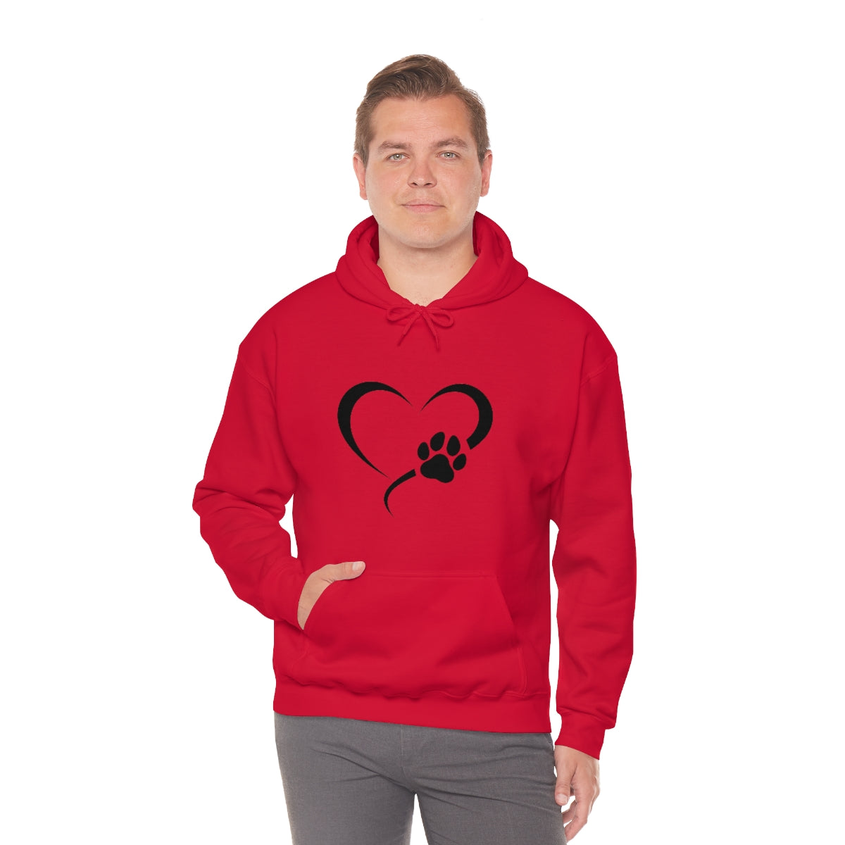 Heart Print Hooded Sweatshirt