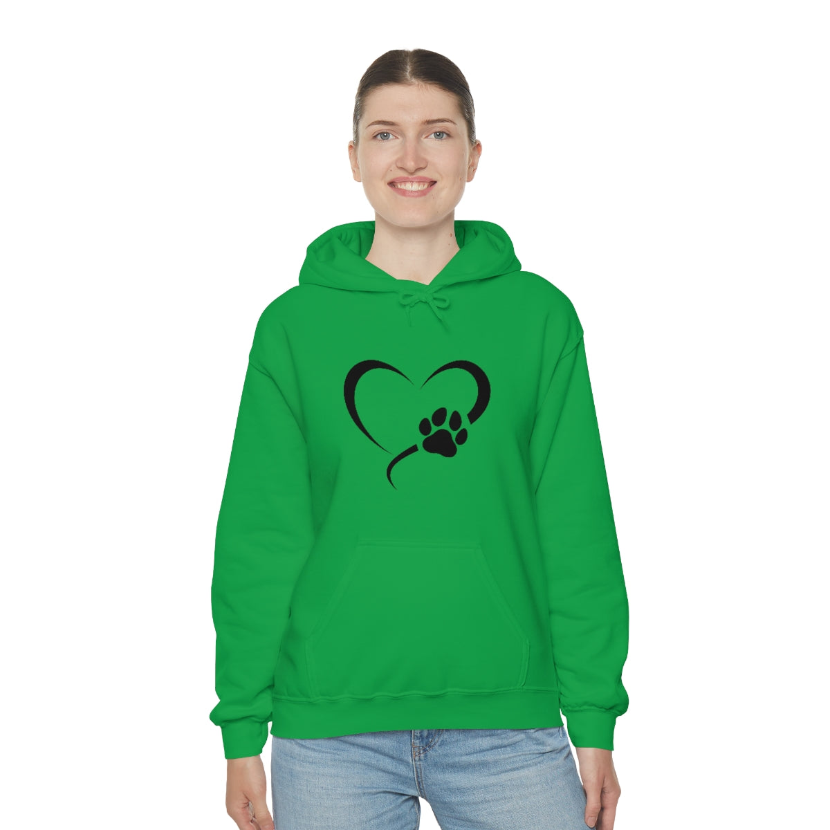 Heart Print Hooded Sweatshirt