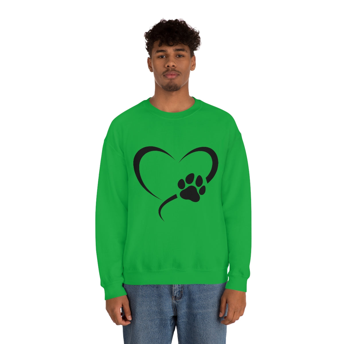 Heart Print Crewneck Sweatshirt