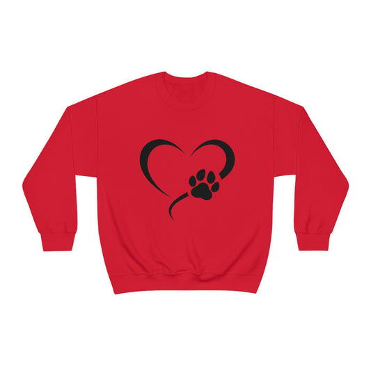 Heart Print Crewneck Sweatshirt