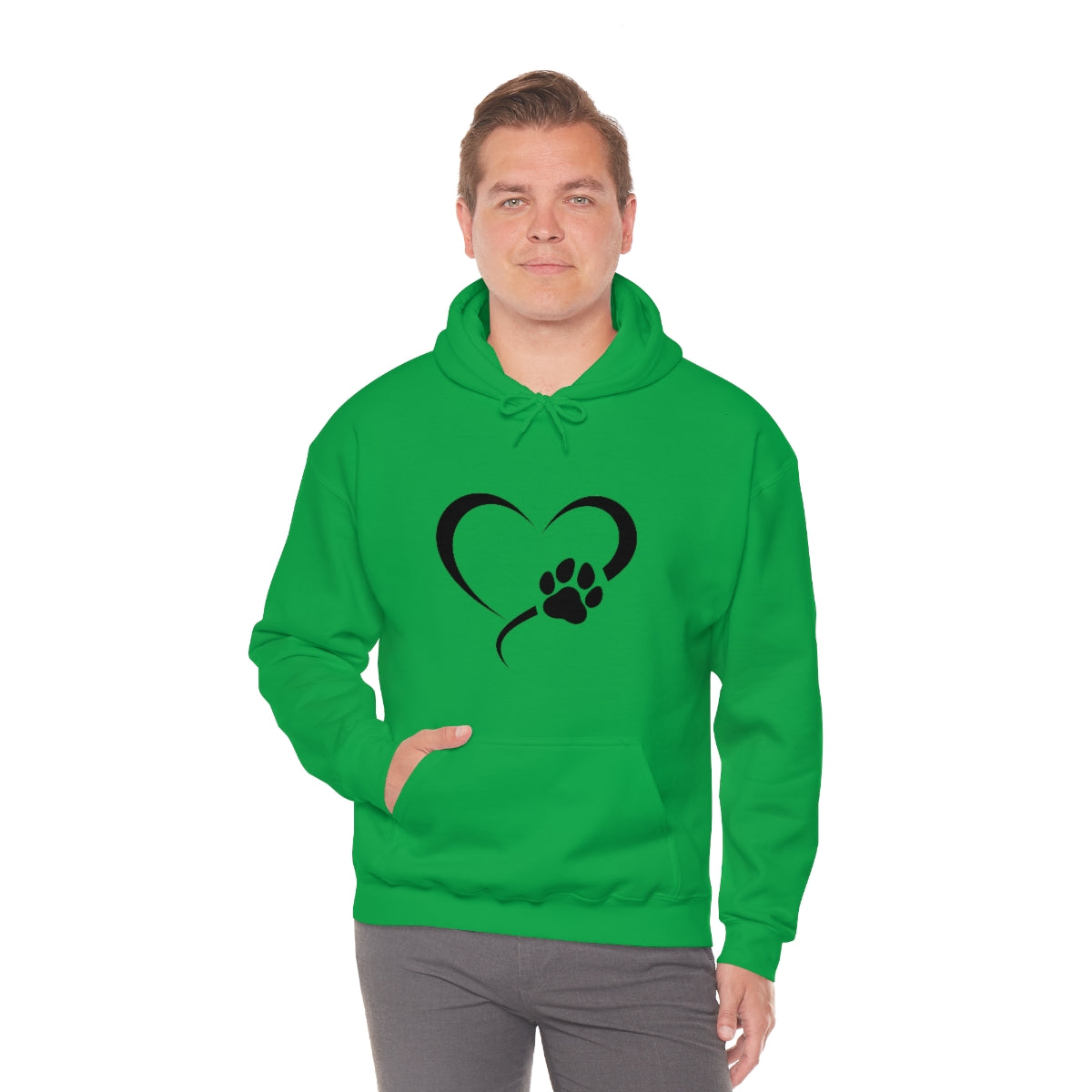 Heart Print Hooded Sweatshirt