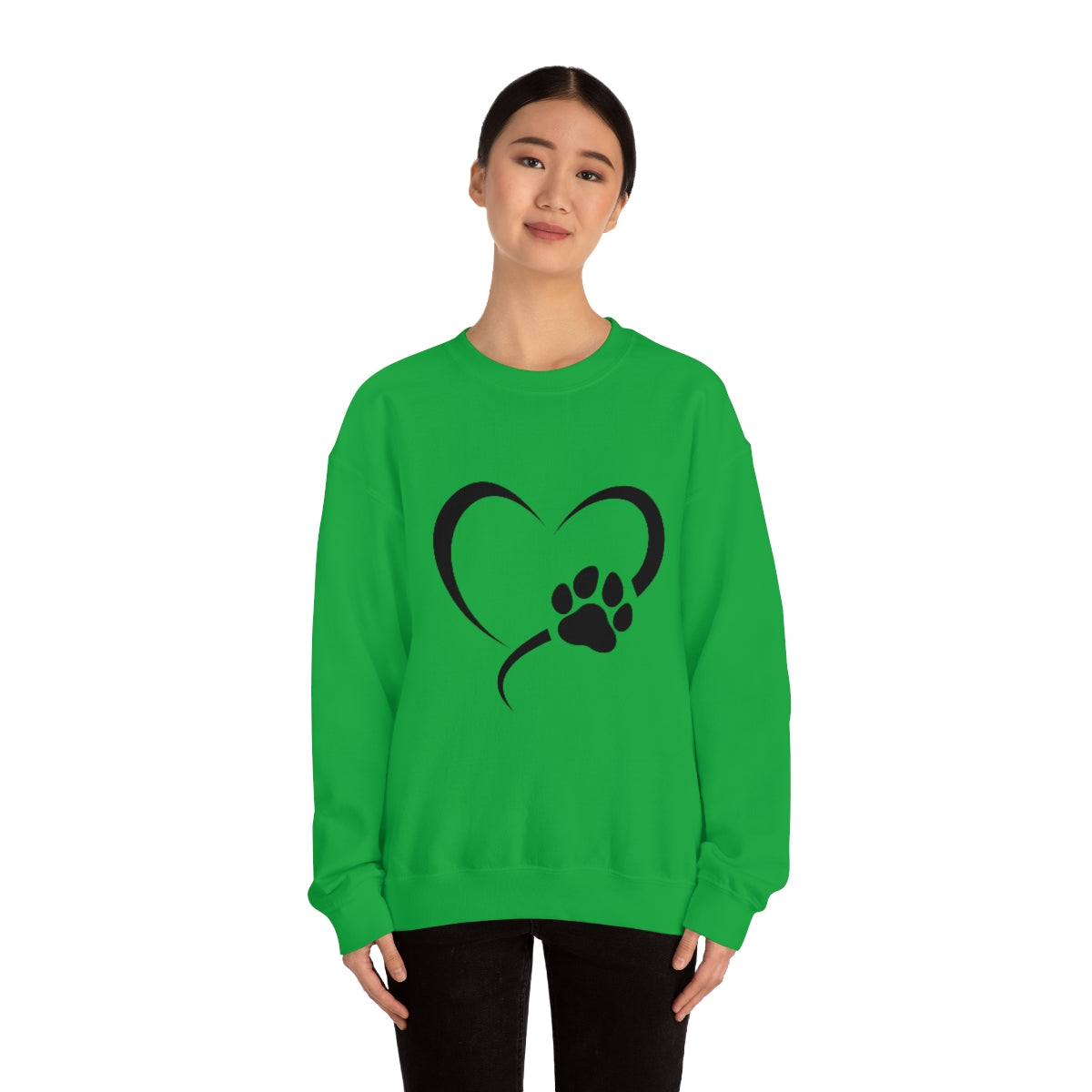 Heart Print Crewneck Sweatshirt