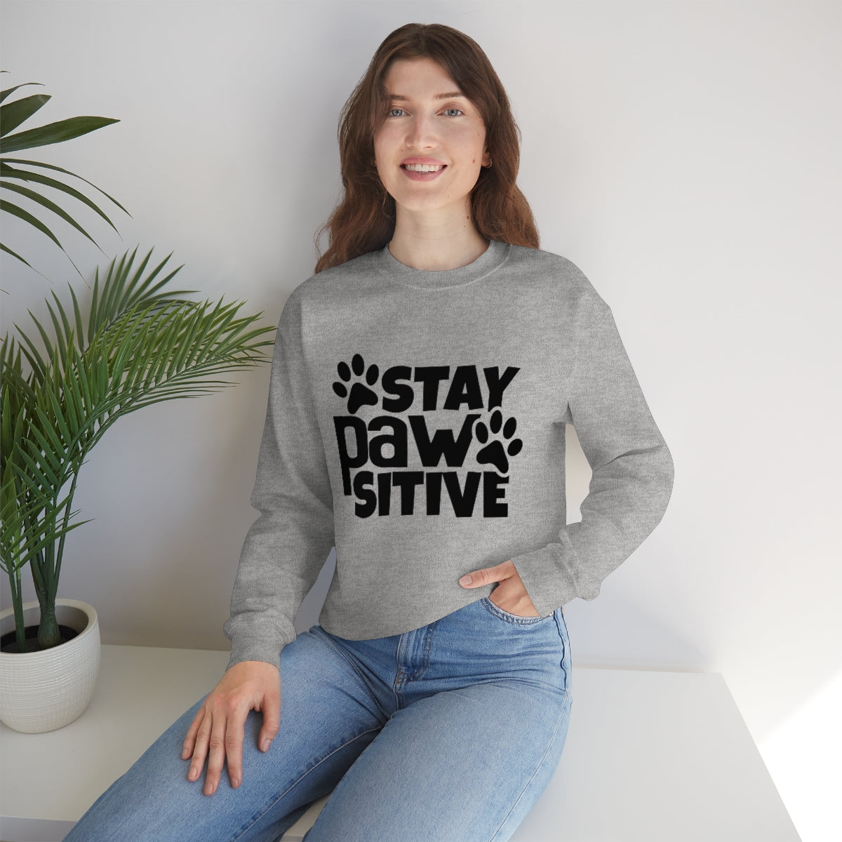 Stay Pawsitive Crewneck Sweatshirt