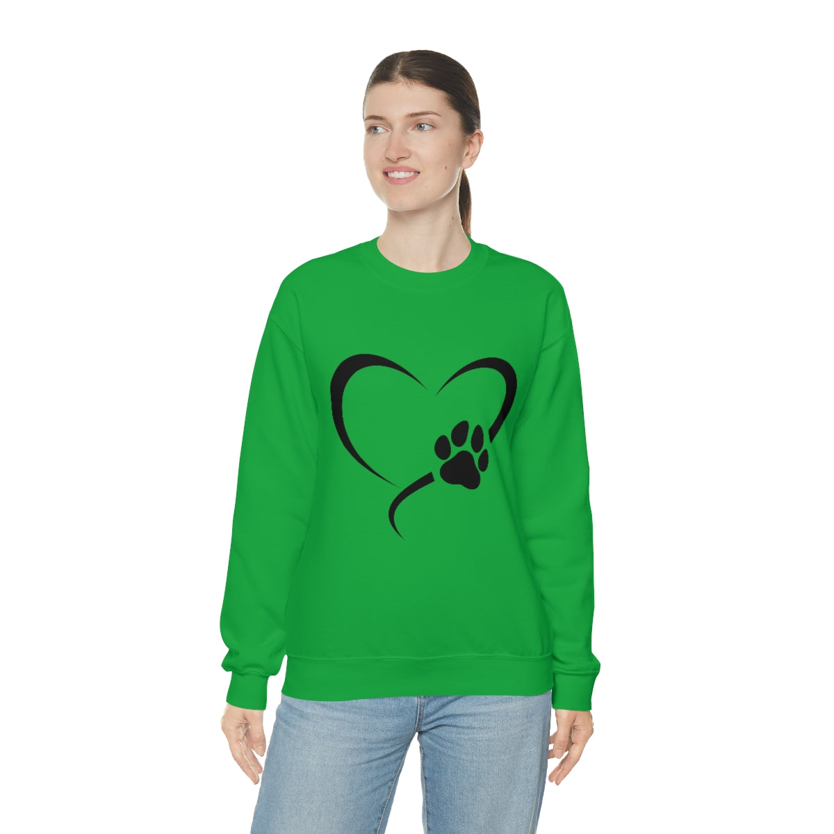 Heart Print Crewneck Sweatshirt