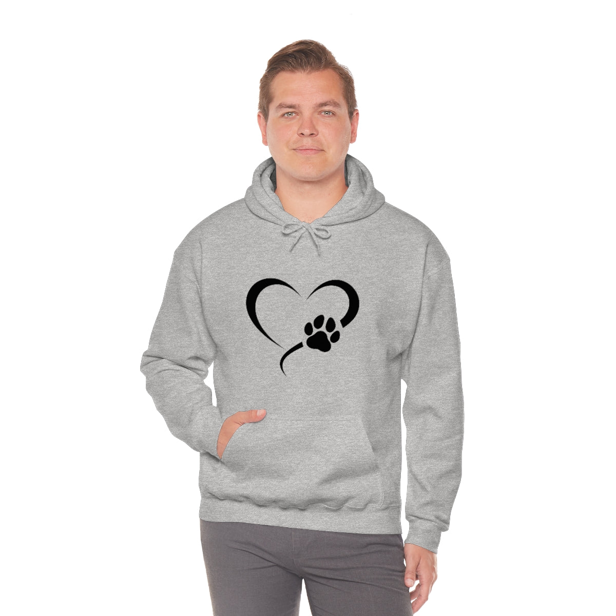 Heart Print Hooded Sweatshirt