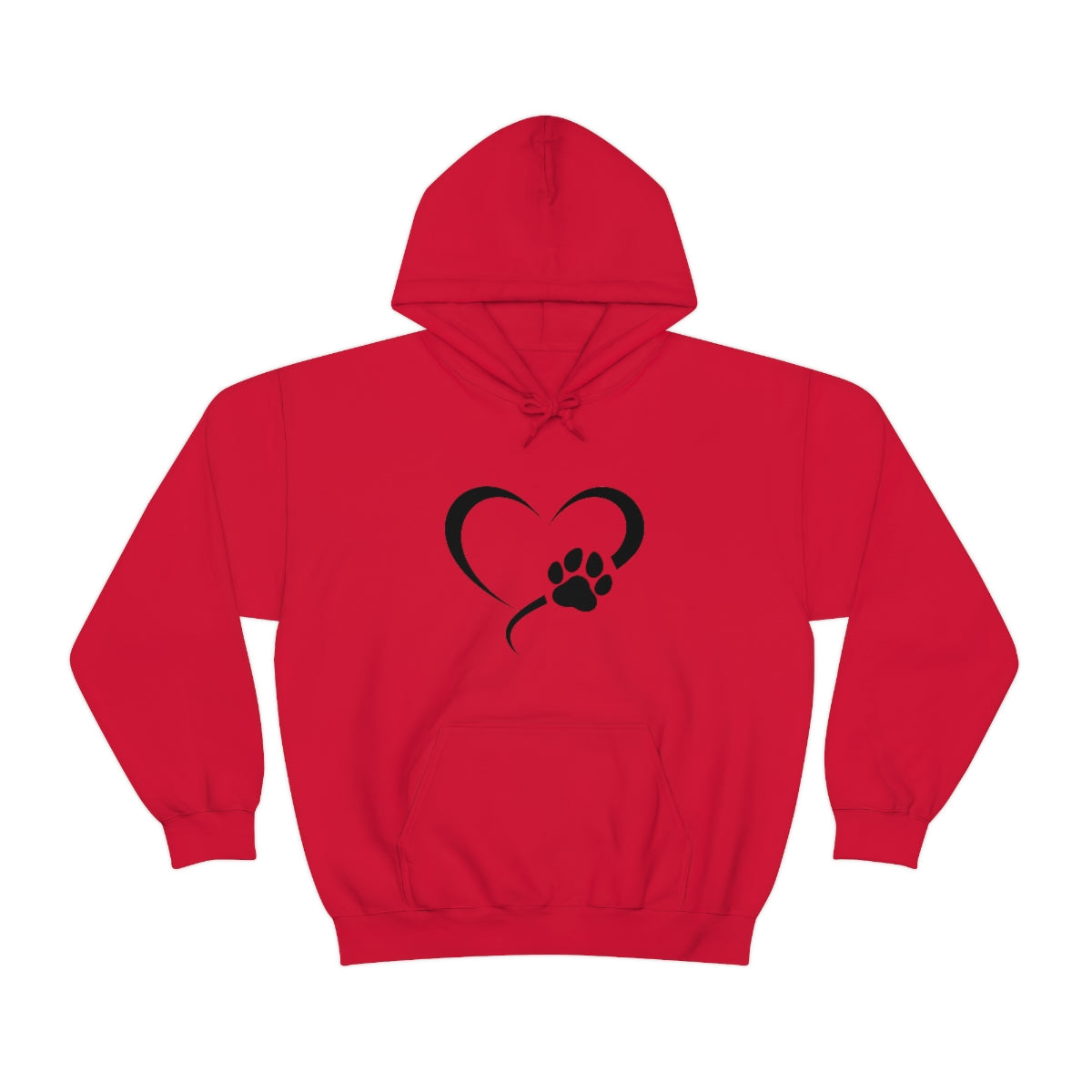 Heart Print Hooded Sweatshirt