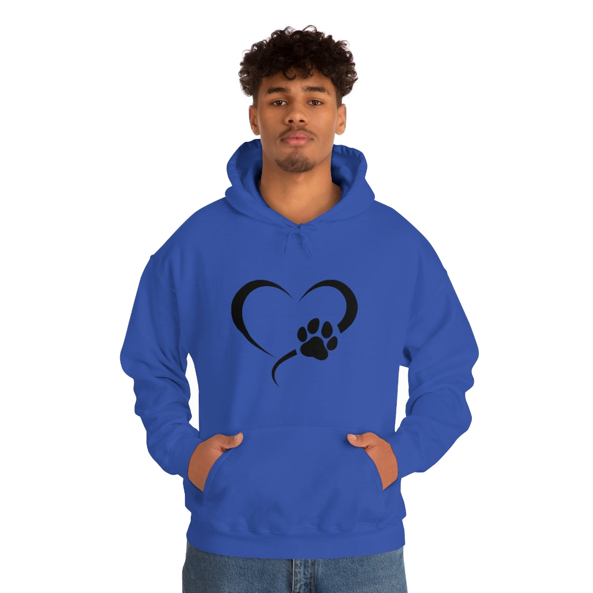 Heart Print Hooded Sweatshirt
