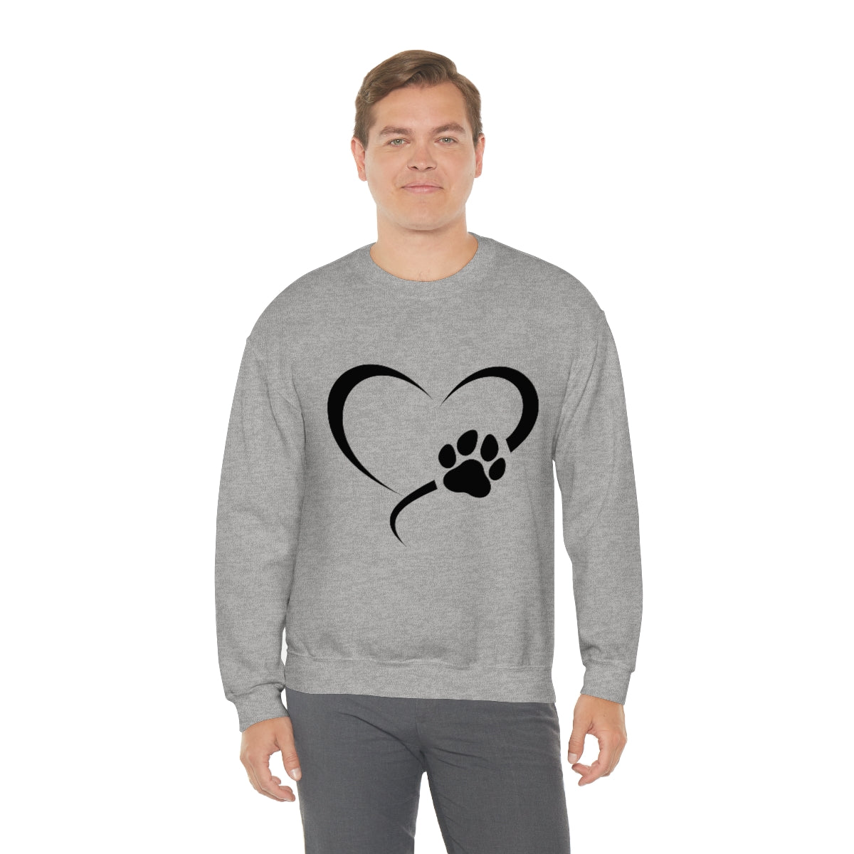 Heart Print Crewneck Sweatshirt