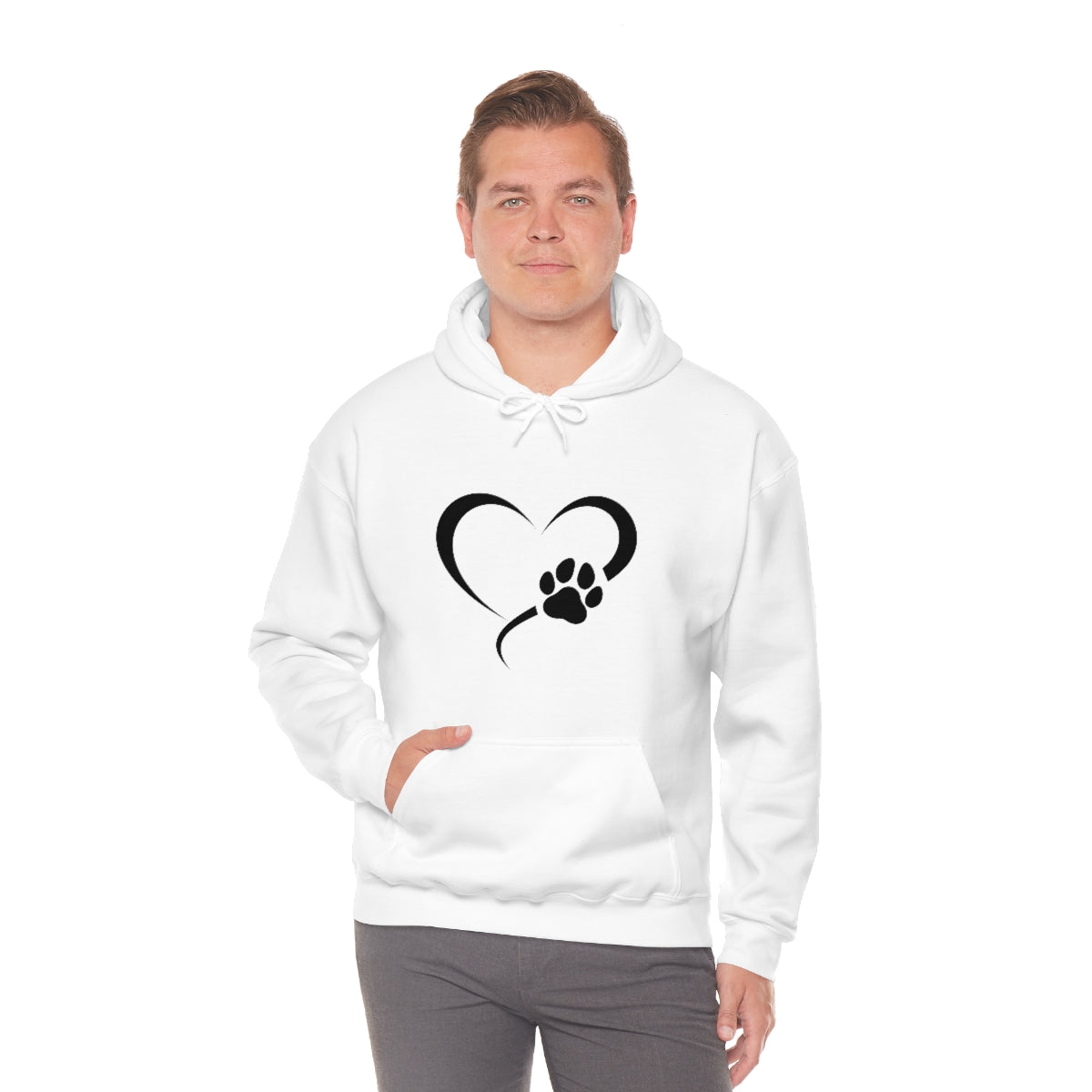 Heart Print Hooded Sweatshirt