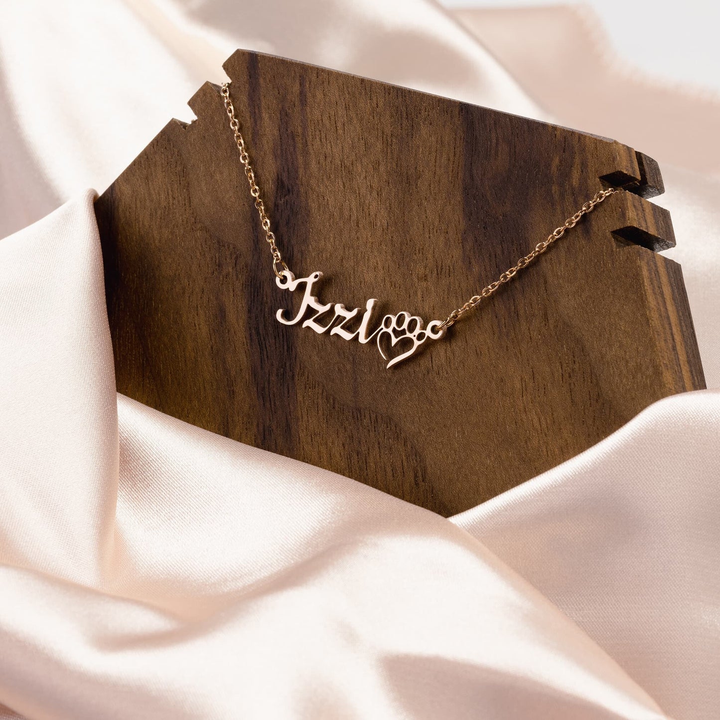 Personalized Name Necklace with Paws for Dog Lovers