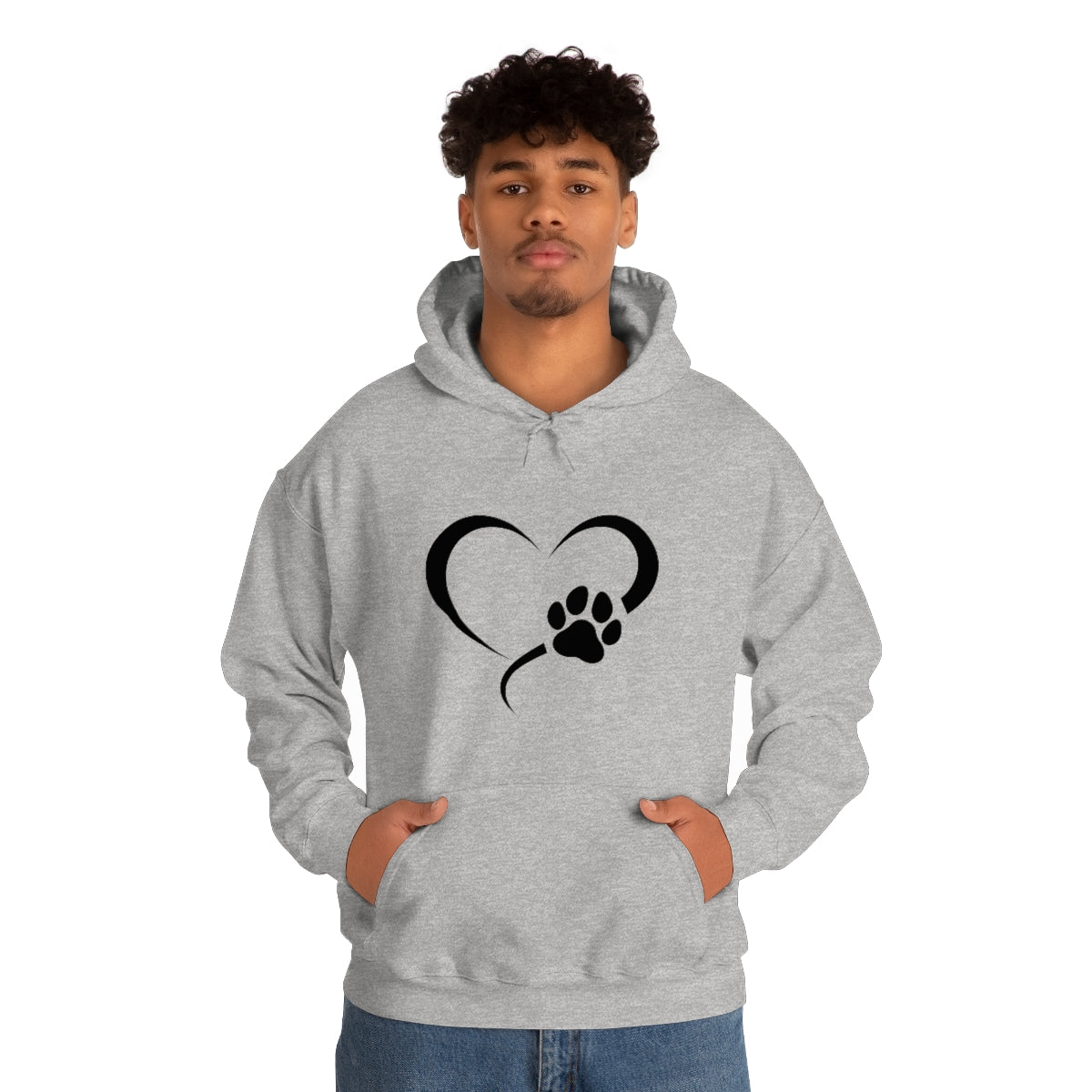 Heart Print Hooded Sweatshirt