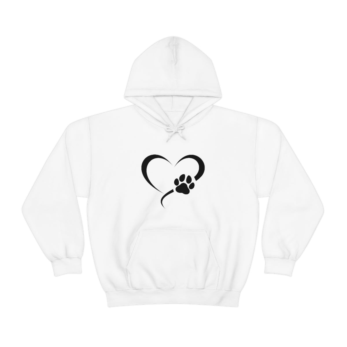 Heart Print Hooded Sweatshirt