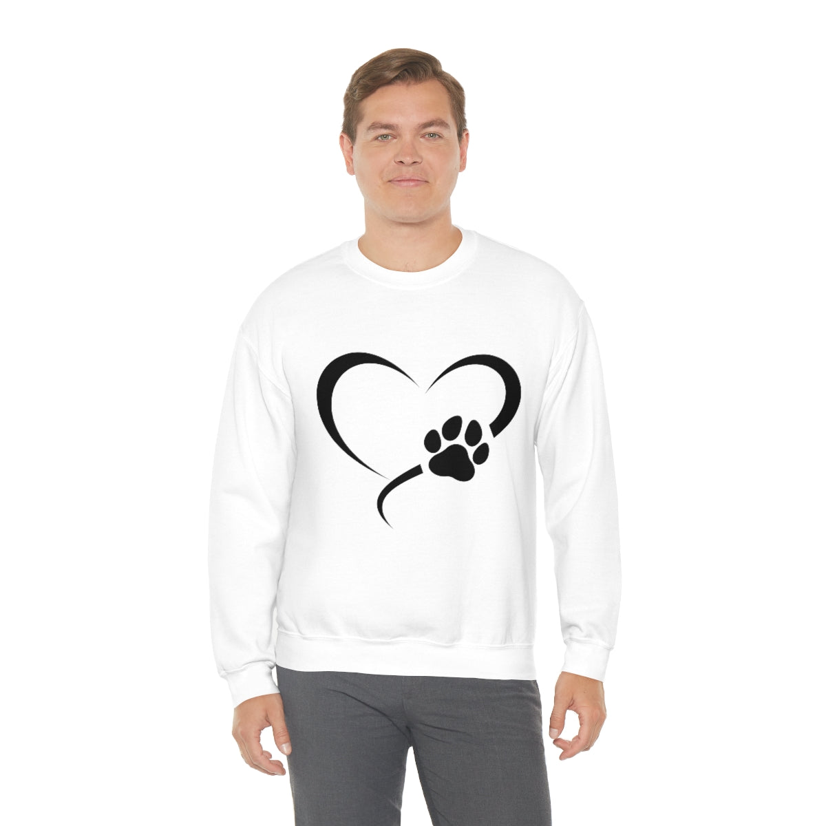 Heart Print Crewneck Sweatshirt
