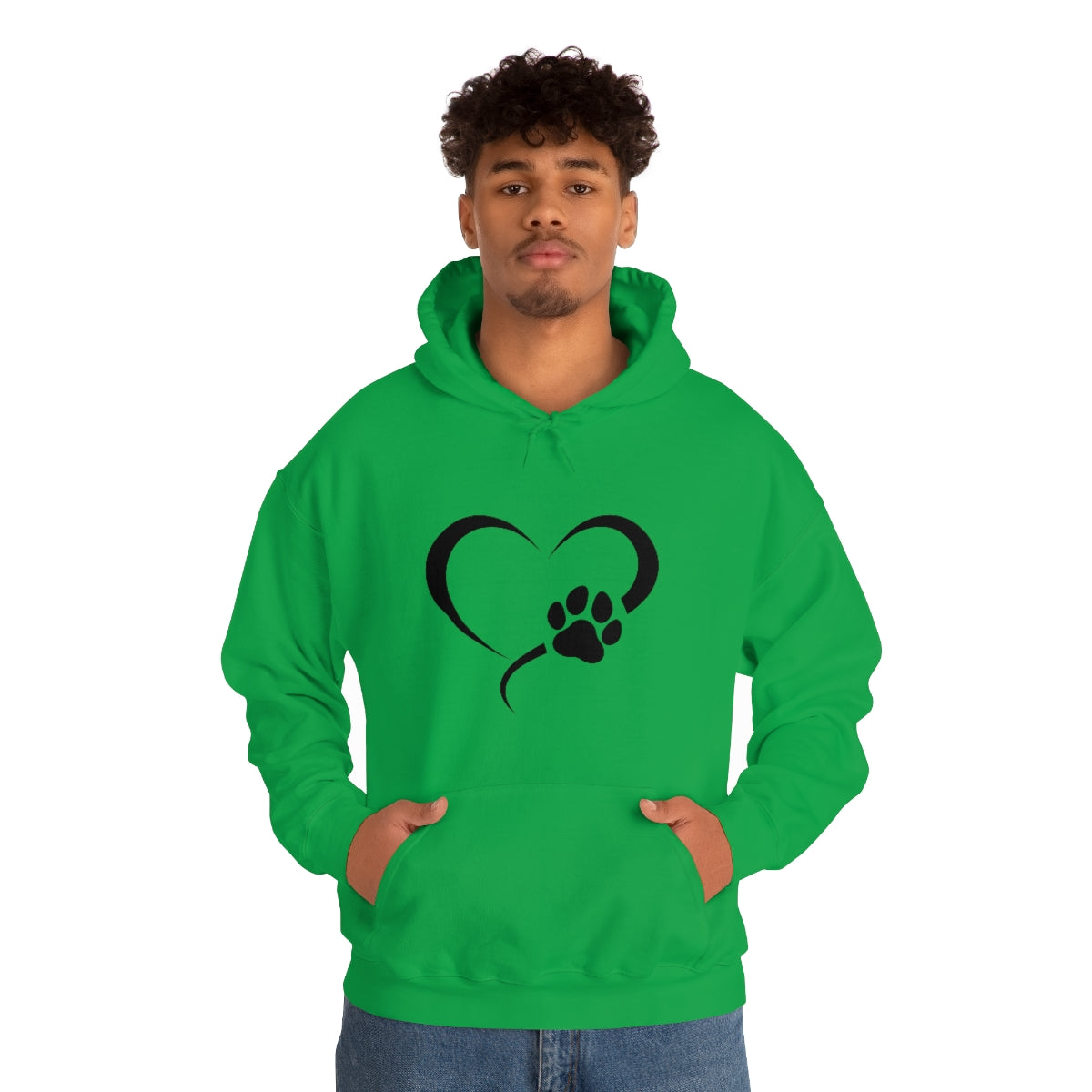 Heart Print Hooded Sweatshirt