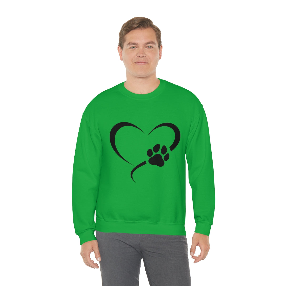 Heart Print Crewneck Sweatshirt